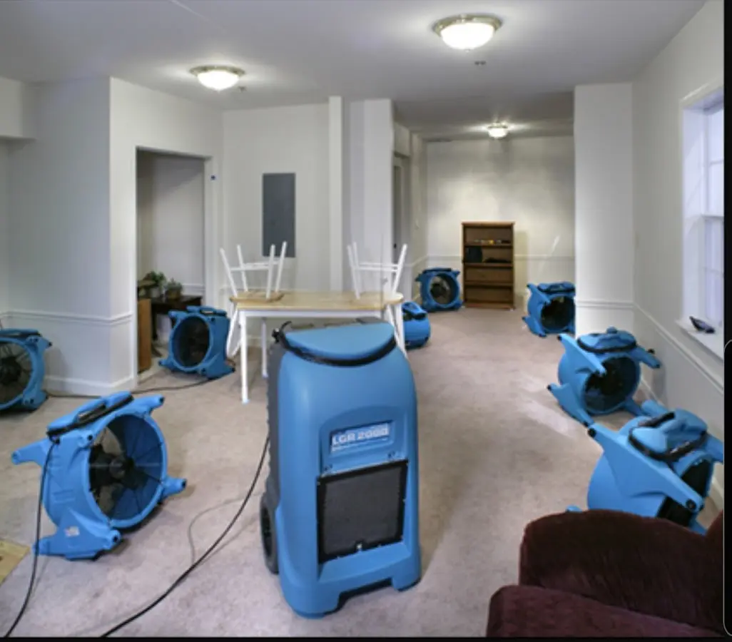 Air movers and dehumidifier setup for Water Extraction & Removal in Las Cruces